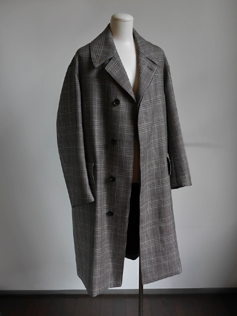 auralee 17aw double face check long coat