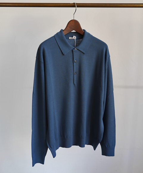 AURALEE Wool Cashmere High Gauge Knit Polo | 山口ストアー