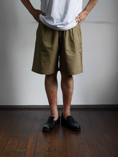 AURALEE Washed Finx Light Chino Wide Shorts | 山口ストアー
