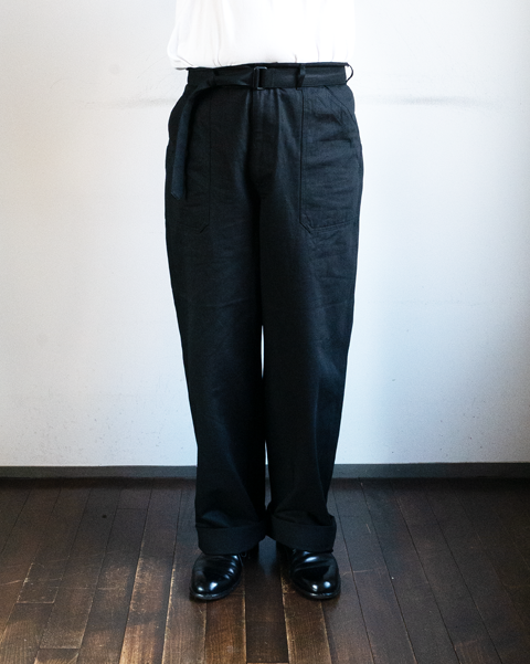 AURALEE CHINO BELTED PANTS BLACK 3ブラック - チノパン