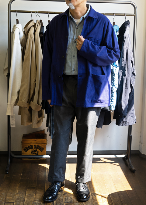 COMOLI コットンネル ワークジャケット サイズ2 ROYAL BLUE-