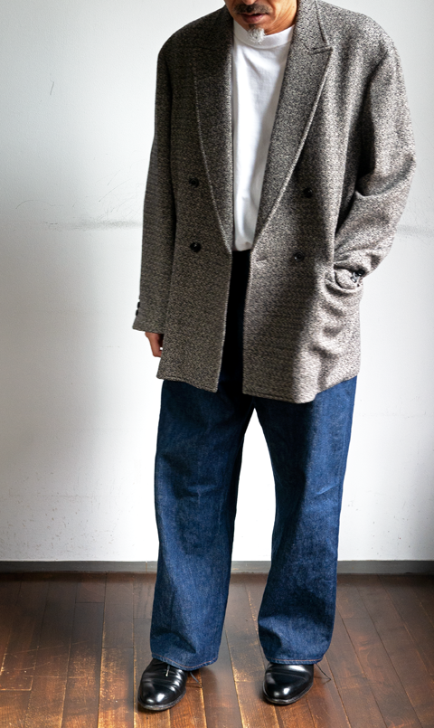 ulterior WOOL SILK TWEED D/B JACKET NAVY | camillevieraservices.com