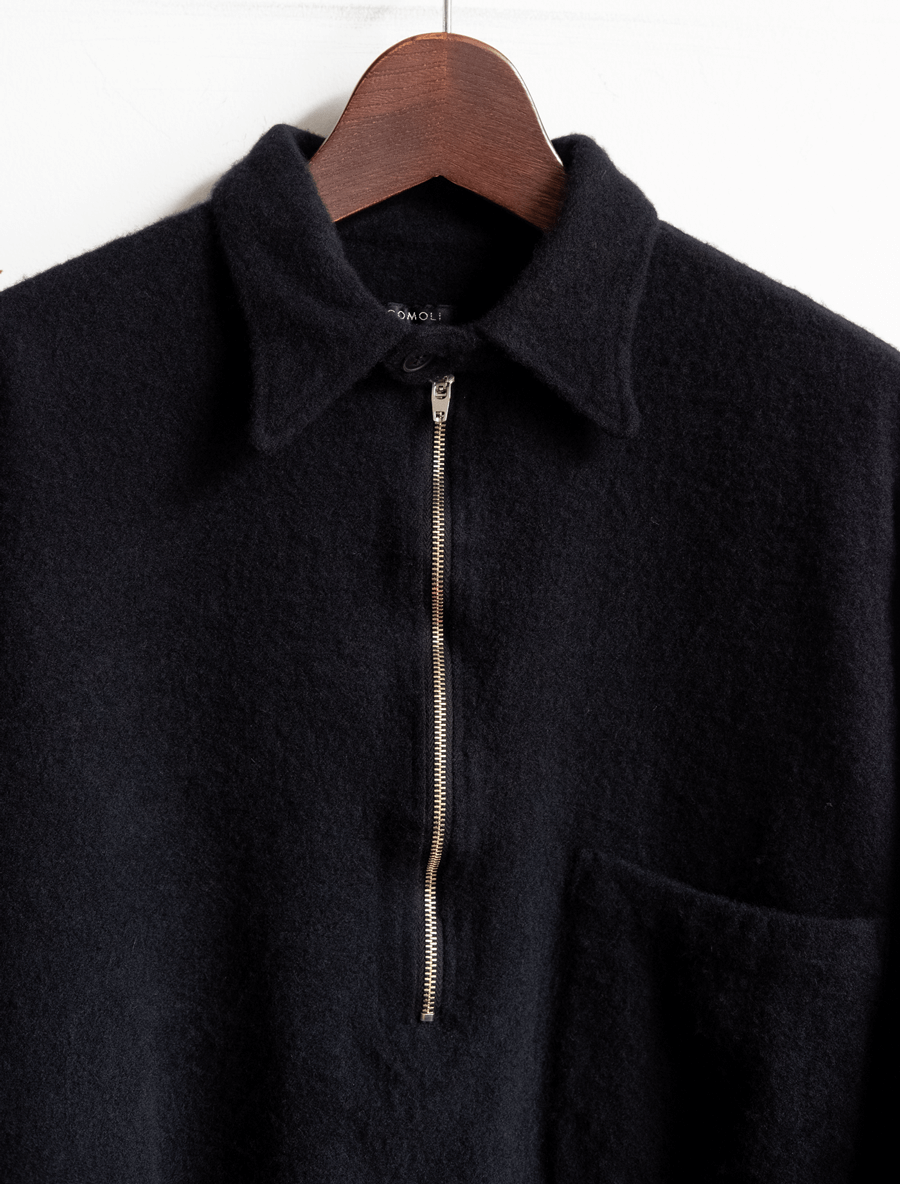 COMOLI 縮絨ウール ハーフジップシャツ | 大阪心斎橋のメンズ洋服の 