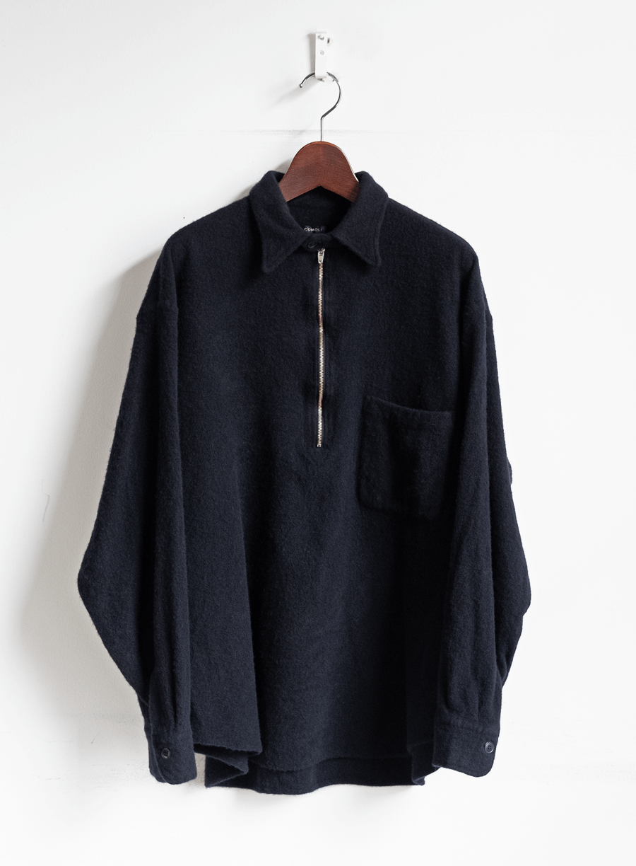 COMOLI 縮絨ウール ハーフジップシャツ | 大阪心斎橋のメンズ洋服の 