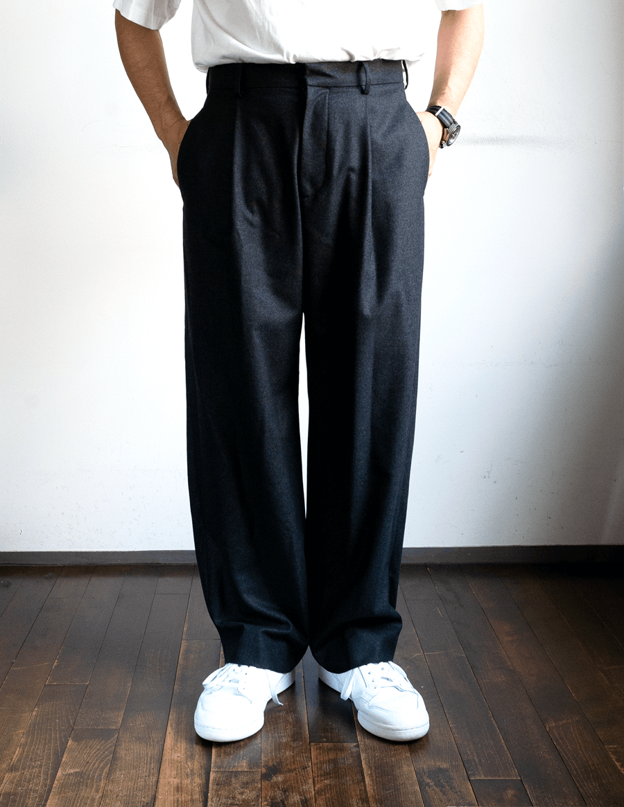 ATON Merino Collage Flannel / Easy Wide Pants | 山口ストアー