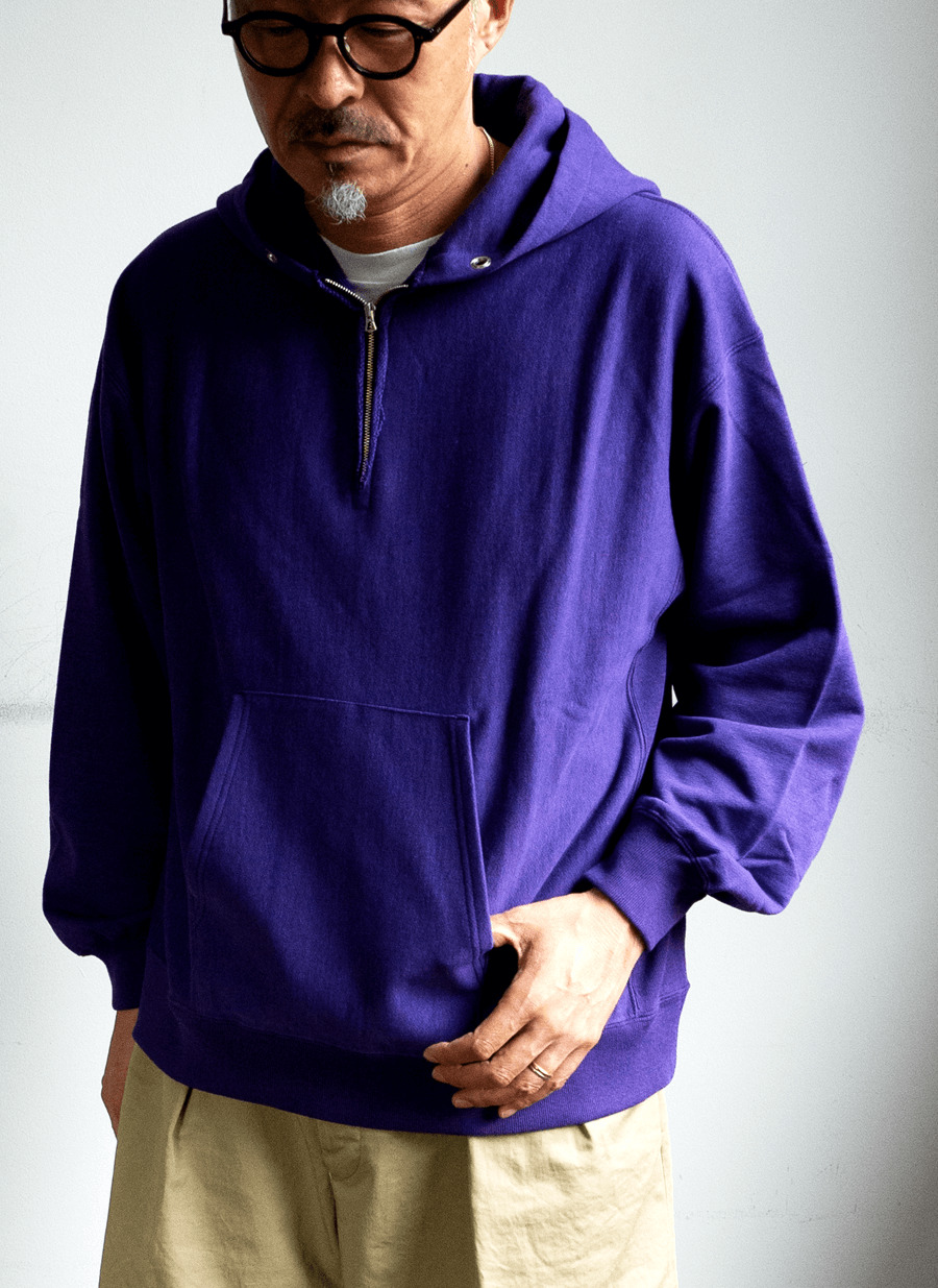 ULTERIOR  FADED SILKY TERRY RW HALF ZIP HOODIE