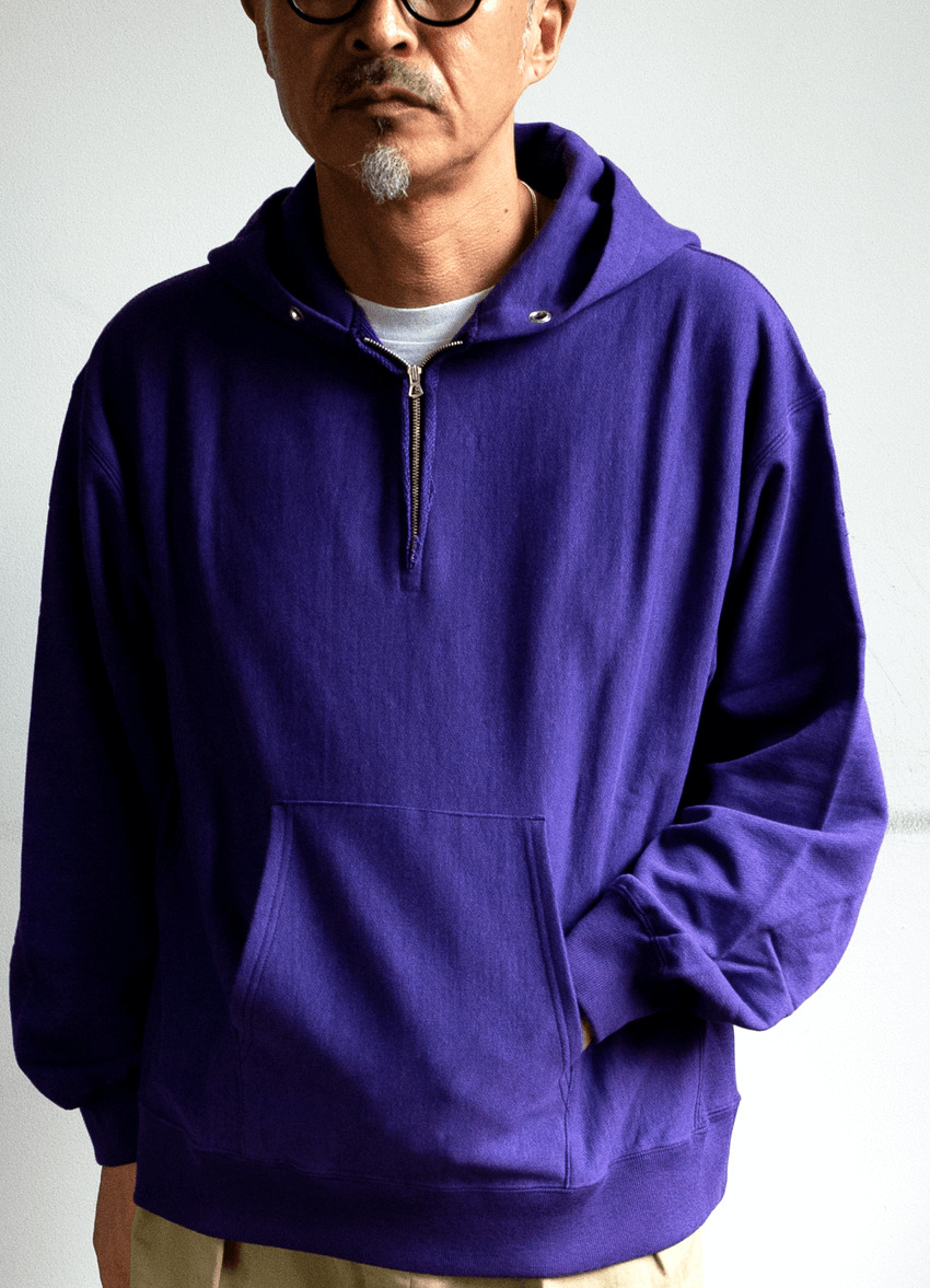 ULTERIOR  FADED SILKY TERRY RW HALF ZIP HOODIE