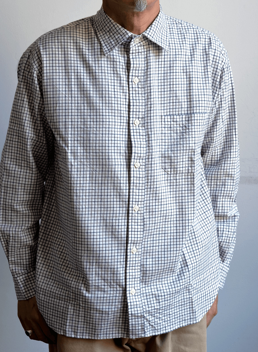 ts(s) Brushed Plaid Cotton Baggy Fit Shirt