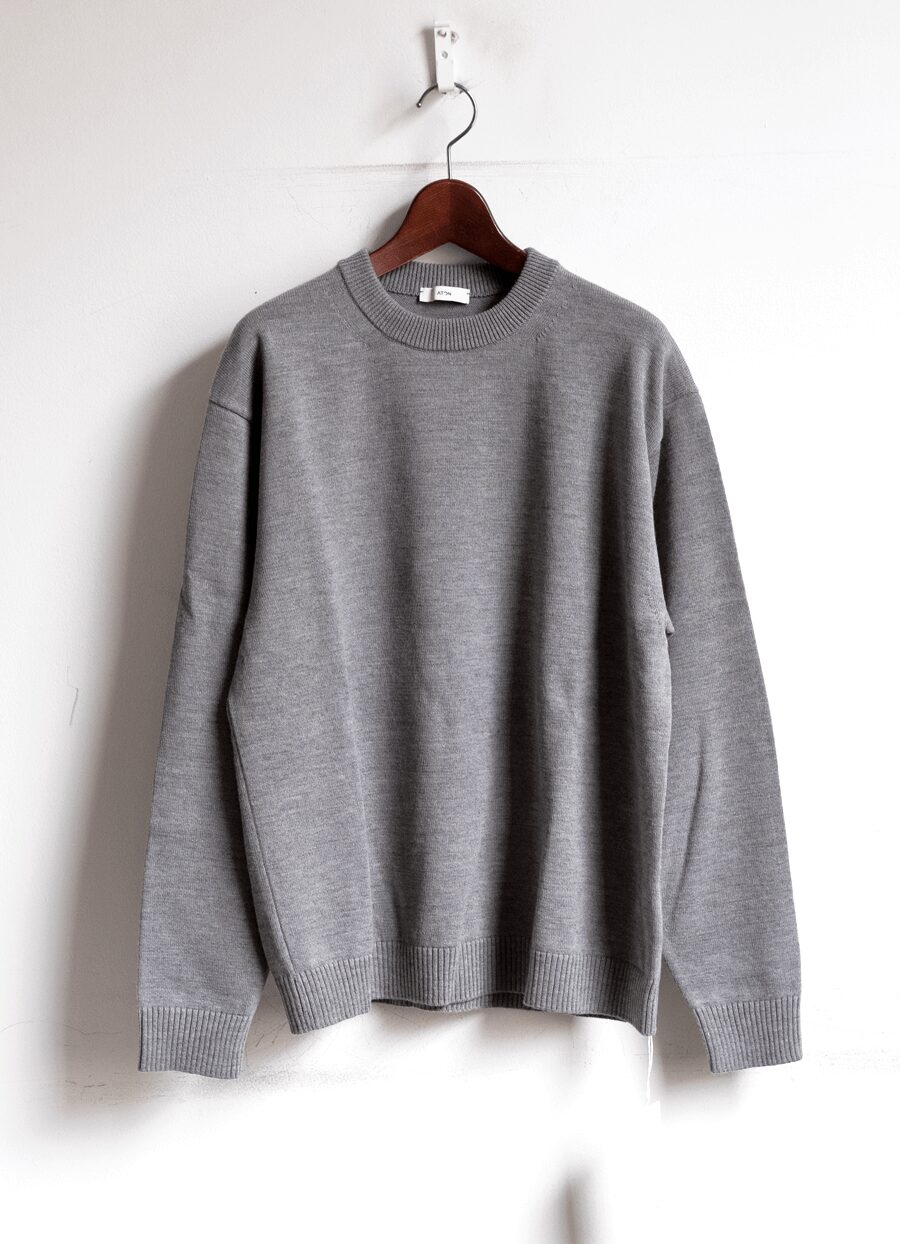 ATON  WOOL WASHI CREWNECK SWEATER