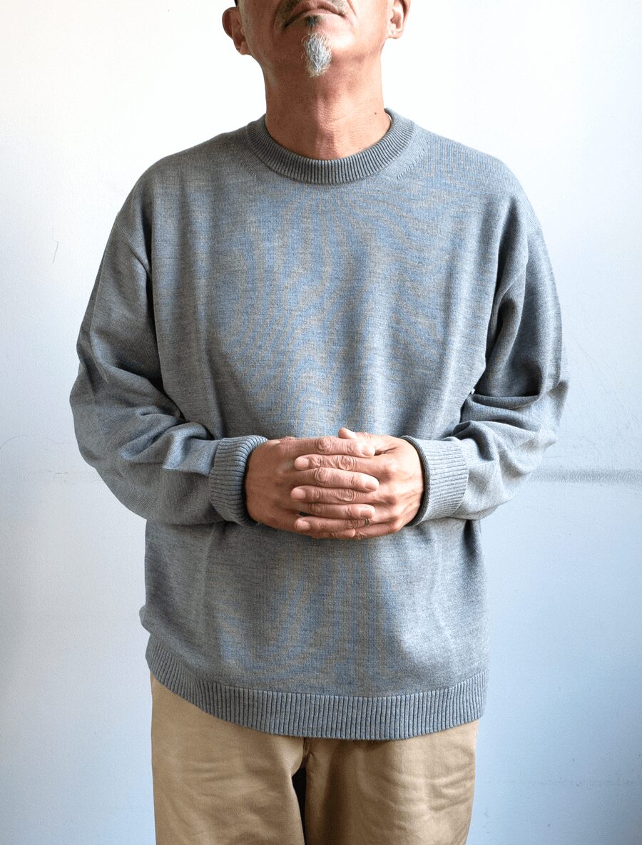 ATON  WOOL WASHI CREWNECK SWEATER