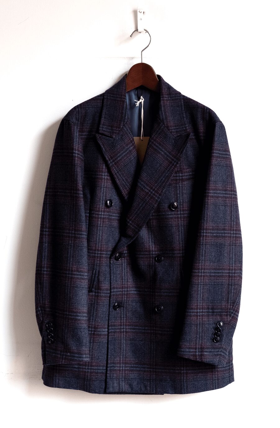 ts(s) Glen Plaid 6 Button Double Breasted Jacket