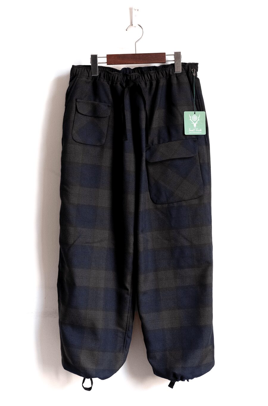 South2 West8  String Cuff Balloon Pant – Poly Plaid Twill