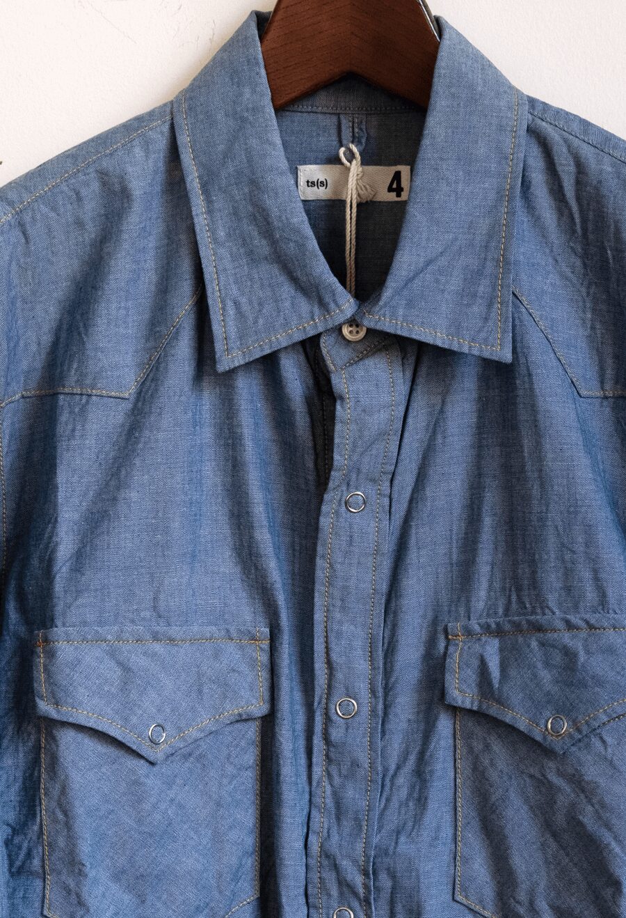 ts(s)　Cotton Chambray Yellow Stitch Western Shirt