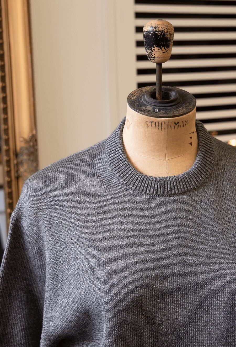 ATON　Linen Wool Top Crew Neck Sweater