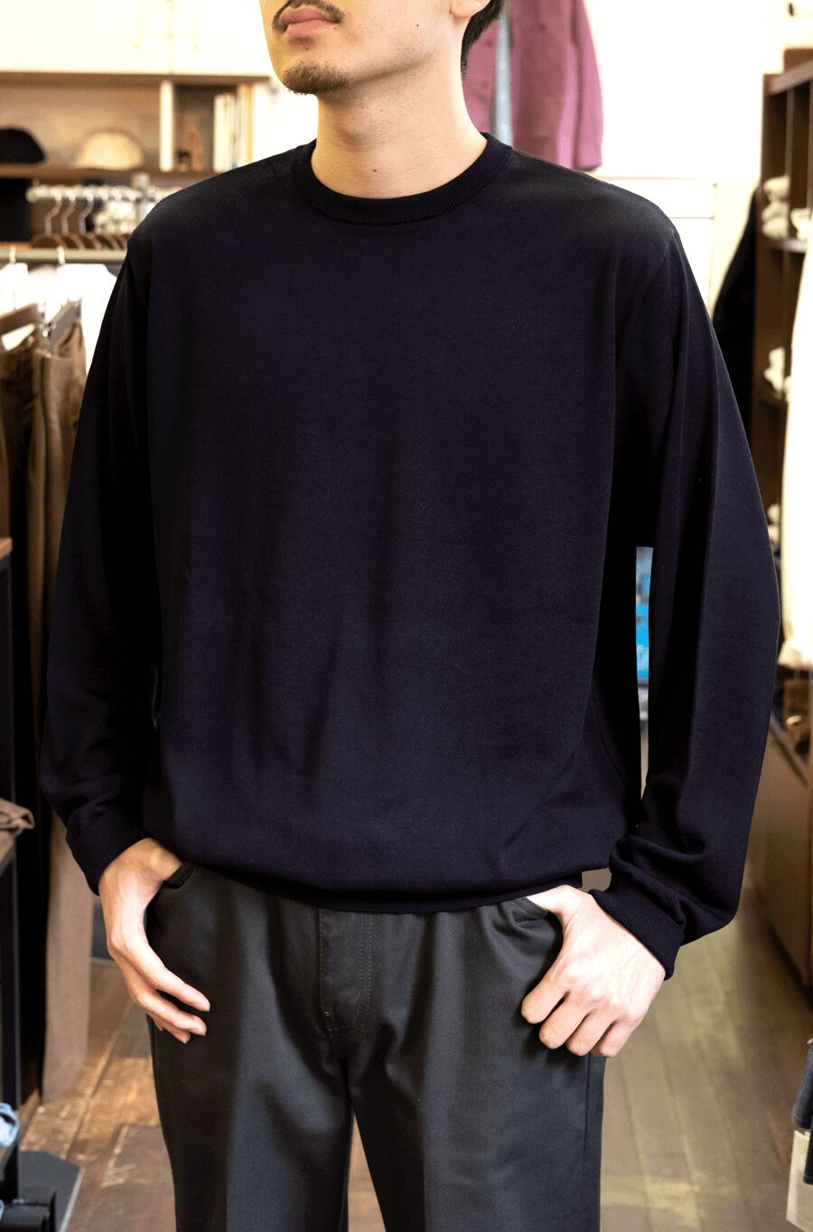 yonetomi NEW BASIC 　SILK KNIT PULLOVER 山口ストアー色替え別注